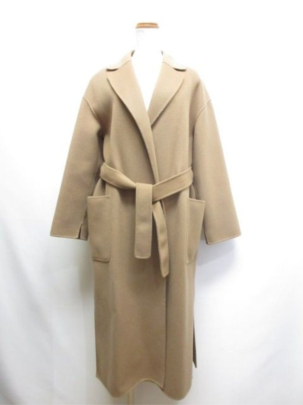 Max Mara S 'S Pure Virgin Wool Double Face Coat Camel Cucito 38